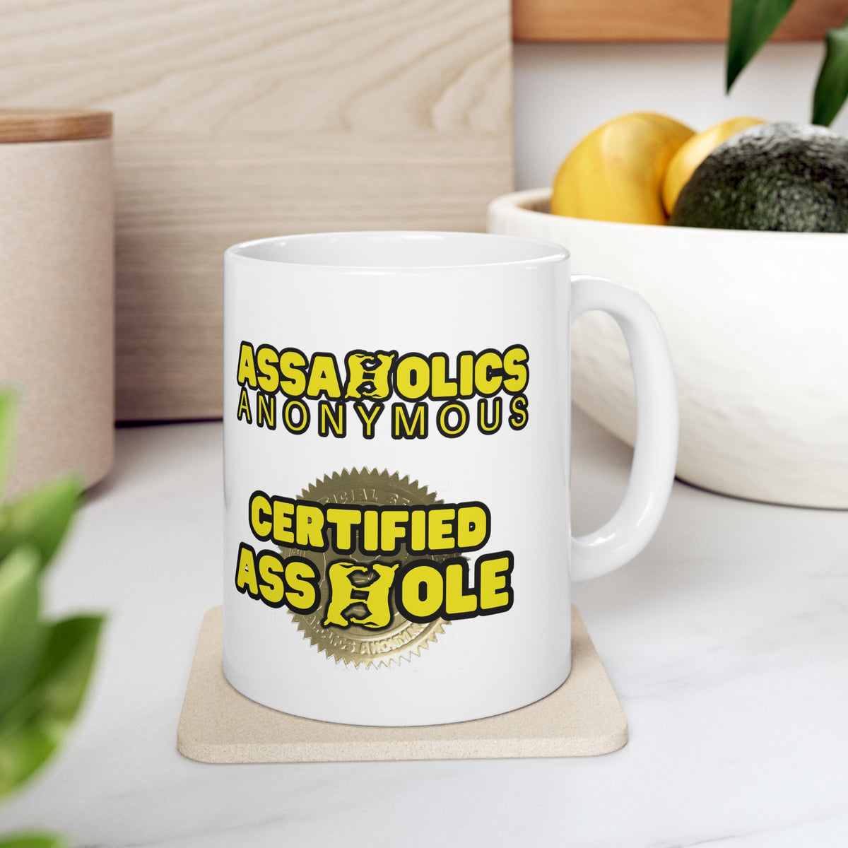 Assaholics Anonymous Certified Asshole Stamp Mug