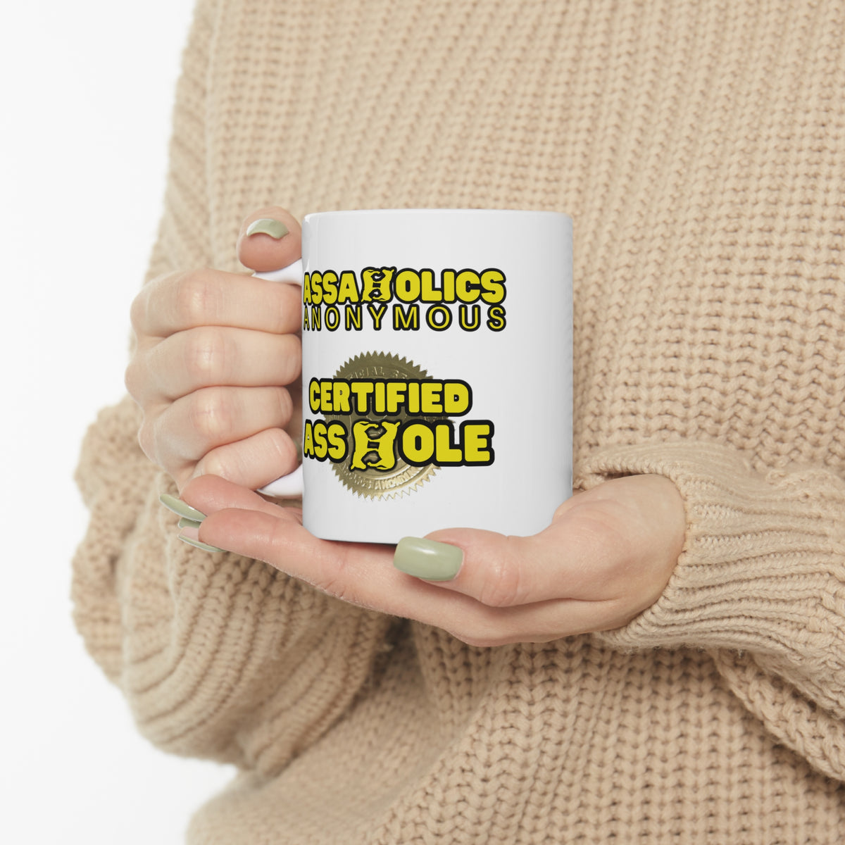 Assaholics Anonymous Certified Asshole Stamp Mug