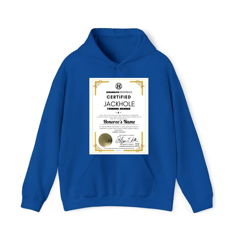 Personalized Jackhole Membership Certificate Tees and Hoodies