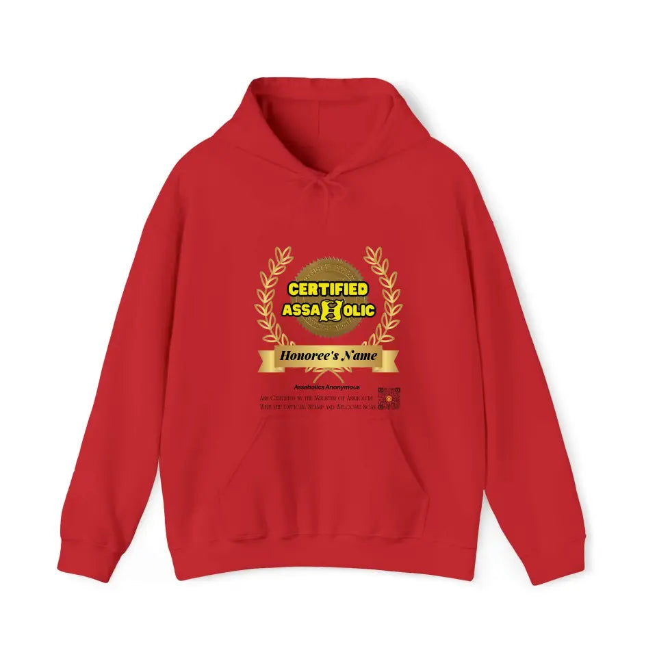 Your Name and Photo on the Tee or Hoodie Assaholic Certified by the Minister of Assholery
