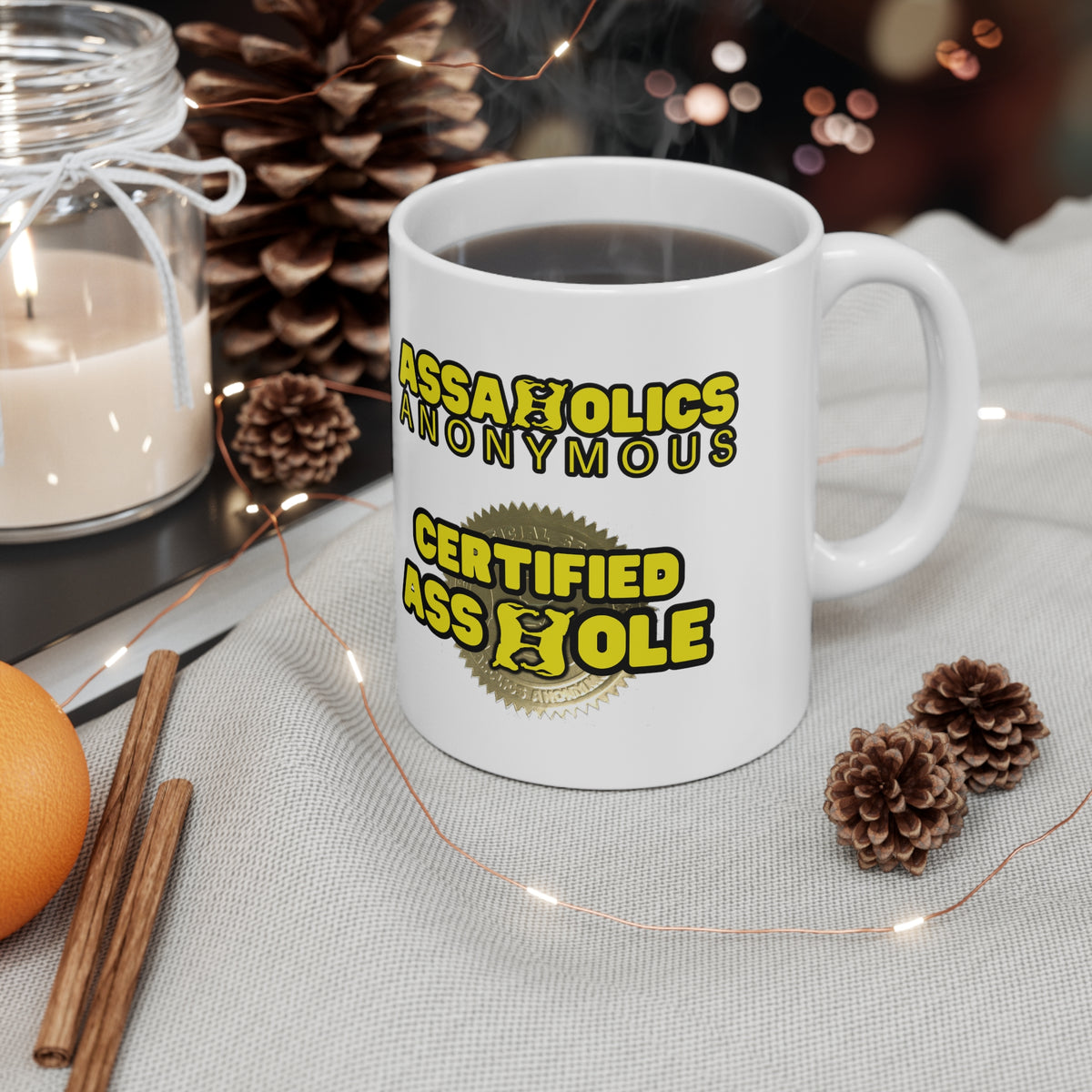 Assaholics Anonymous Certified Asshole Stamp Mug