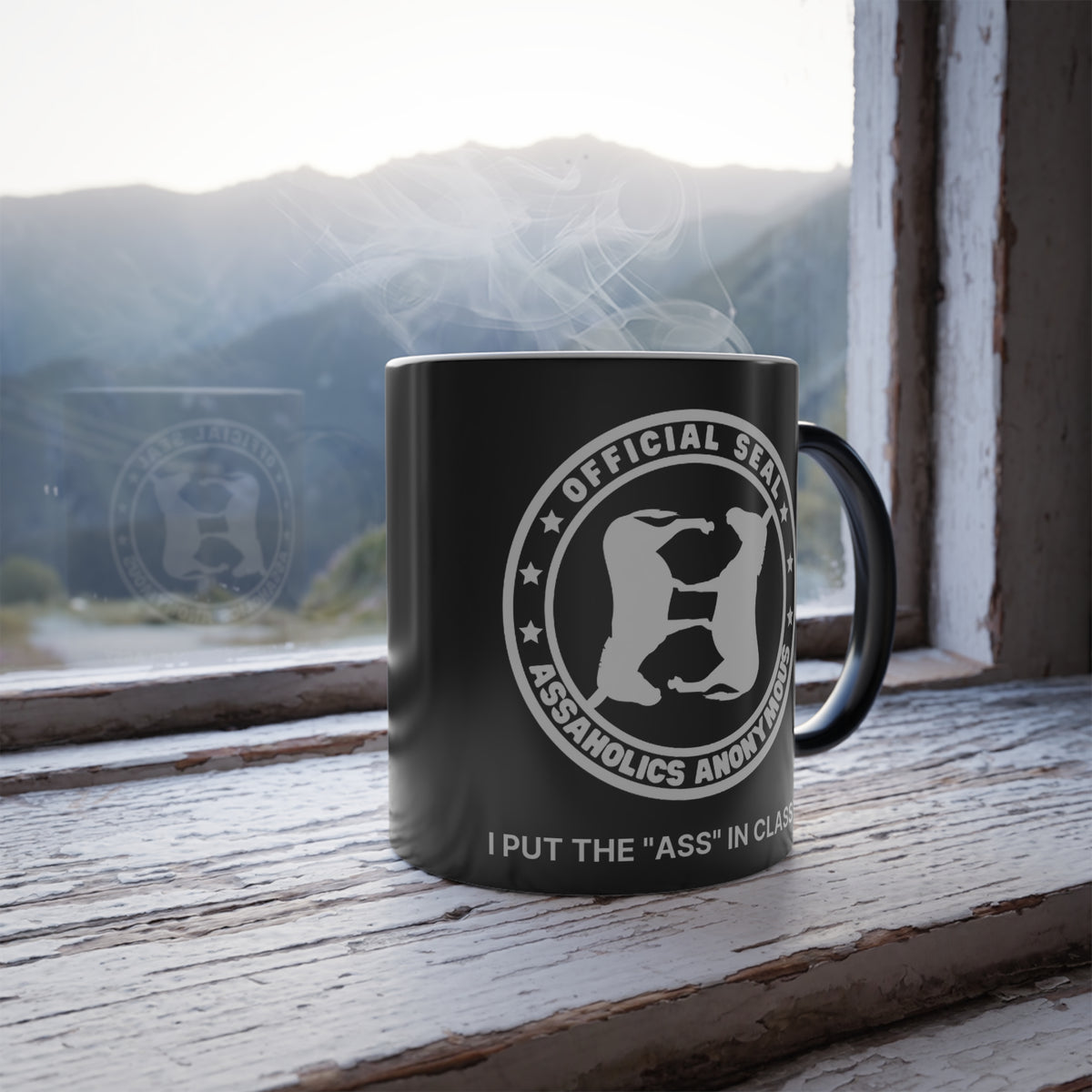 Magic Message Reveal Mug - I Put the &quot;Ass&quot; in Classy