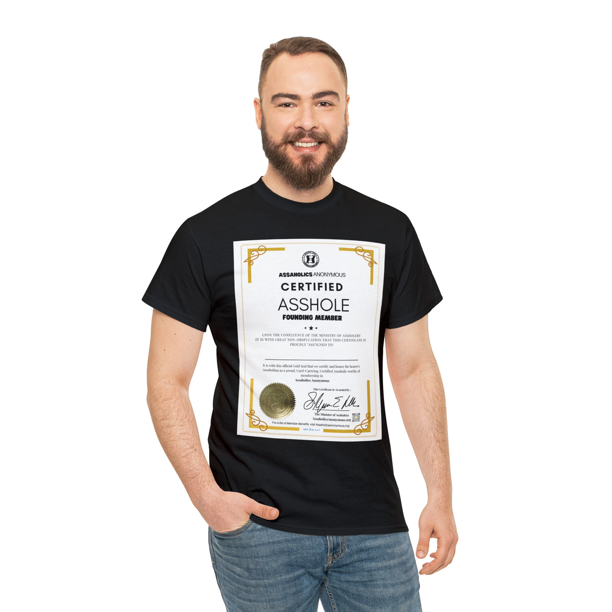 Certified Asshole Shirt - You Print the Name On It.