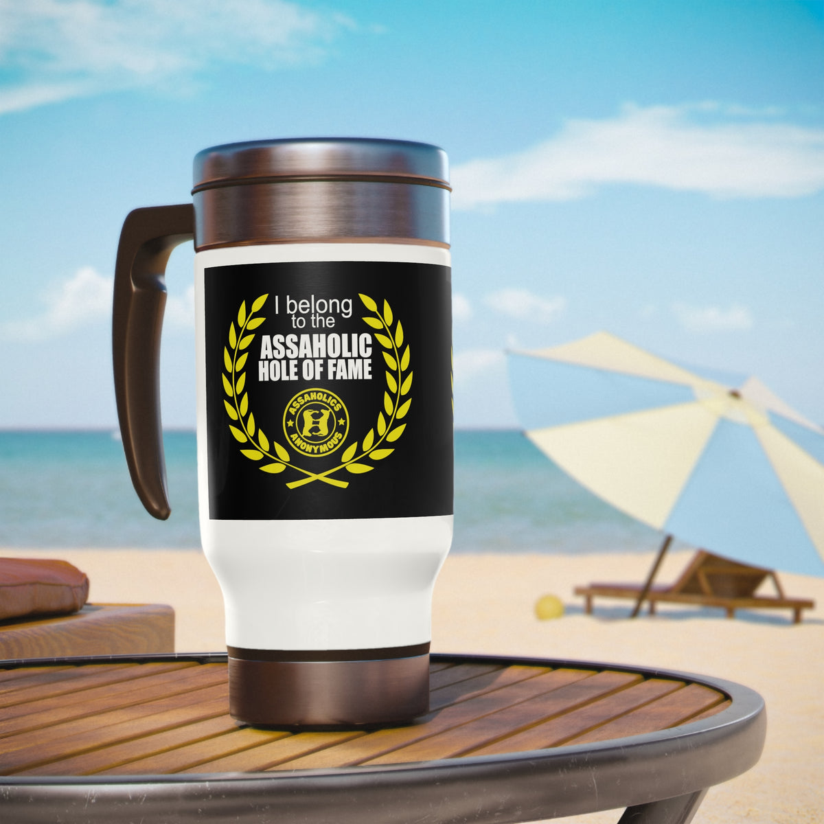 Assaholic Hole of Fame Stainless Steel Travel Mug