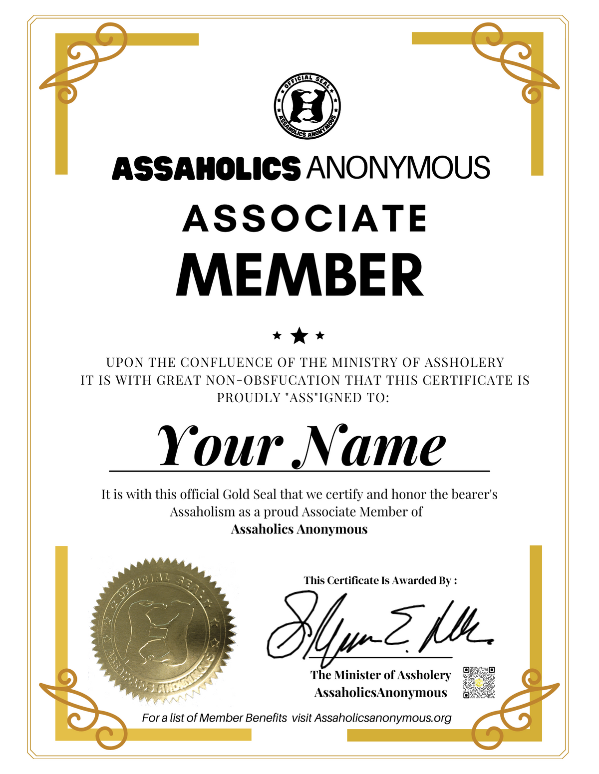 Free ASSociate Membership Certificate