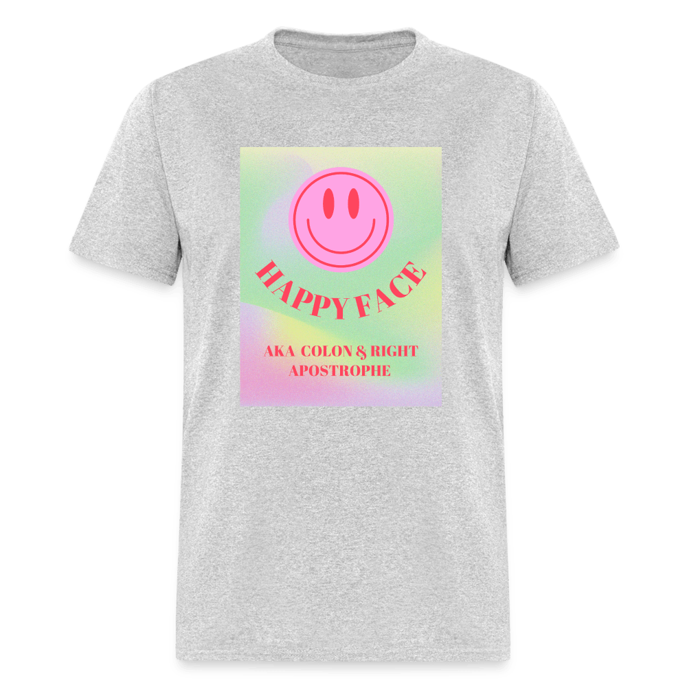 Happy Face AKA Colon & Right Apostrophe Unisex T-Shirt - heather gray